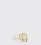 Reclaimed Vintage Inspired Gold Plated E Initial Ring - Gold