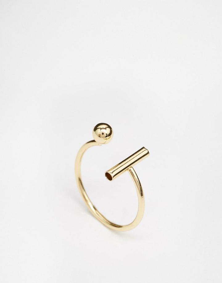 Asos Ball Bar Open Ring - Gold