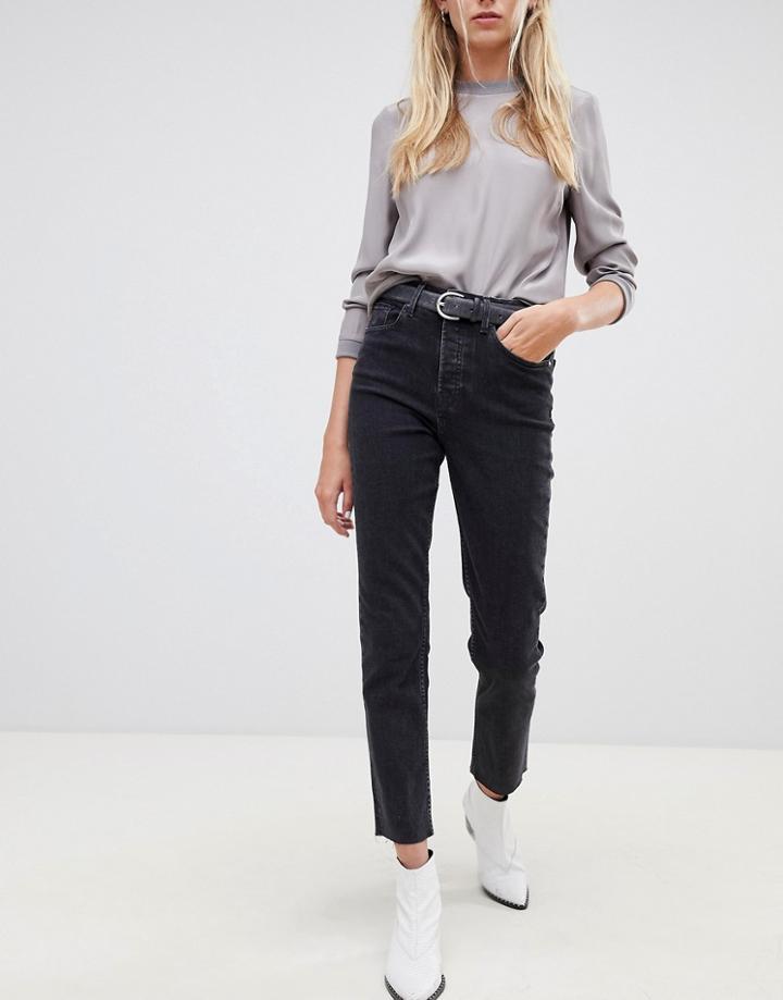 Tomorrow Highwaisted Straight Leg Jean With Organic Cotton-black