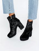 Truffle Kitten Heel Platform Boot - Black