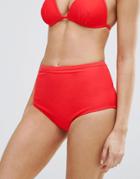 New Look Mix And Match High Waisted Bikini Bottom - Red