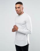 Asos Longline Muscle Fit Sweatshirt With Side Zips In Gray Marl - Gray