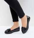New Look Wide Fit Patent Fringe Loafer - Black
