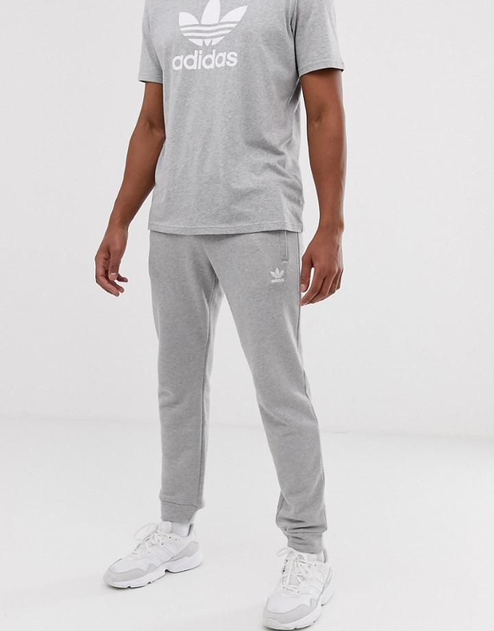 Adidas Originals Sweatpants Slim Fit With Logo Embroidery Gray - Gray