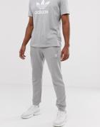 Adidas Originals Sweatpants Slim Fit With Logo Embroidery Gray - Gray