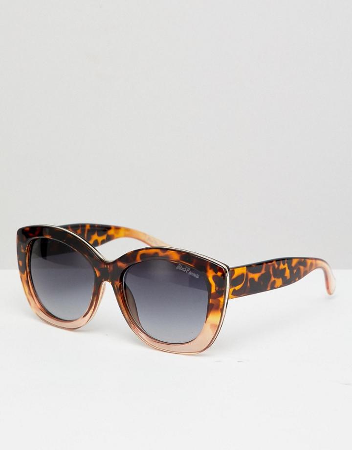 Black Phoenix Two Tone Cat Eye Sunglasses - Brown