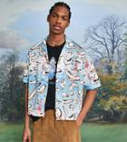 Collusion Unisex Airtex Shirt With Print - Part Of A Set-blue