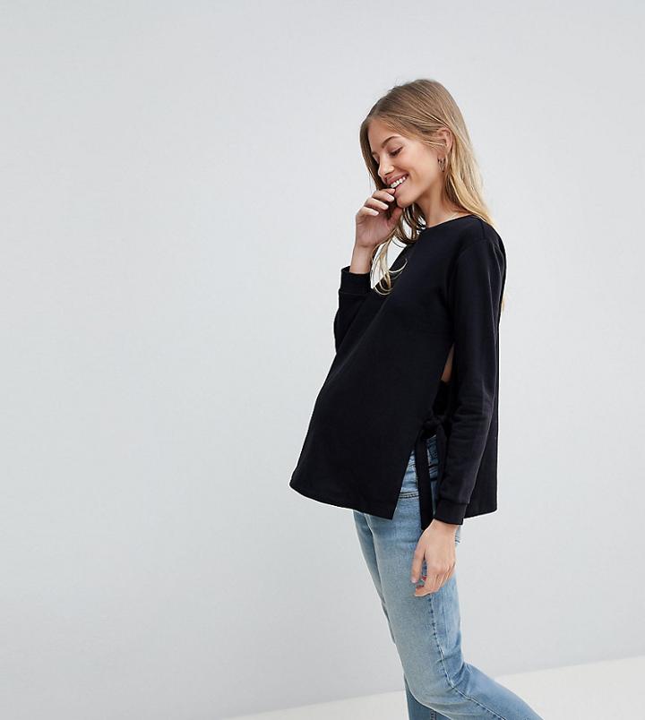 Asos Maternity Nursing Sweat With Tie Sides - Black