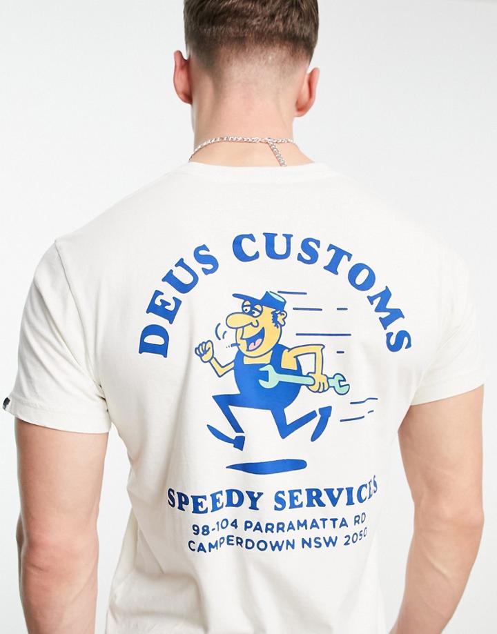 Deus Ex Machina Speedy Back Print T-shirt In White