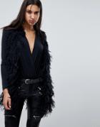 Qed London Furry Vest - Black