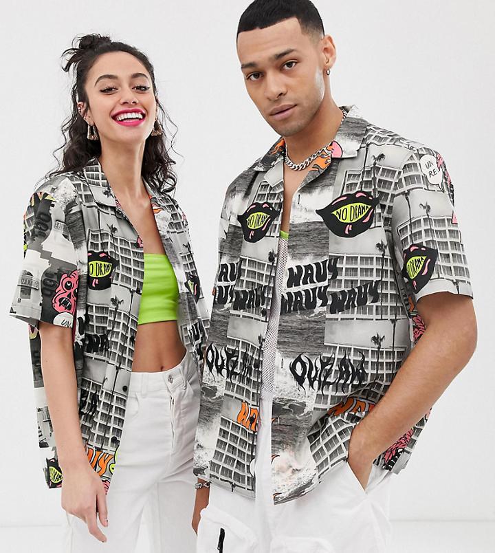 Collusion Unisex Photographic Print Shirt - Multi