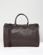 Asos Carryall In Brown Faux Leather - Brown