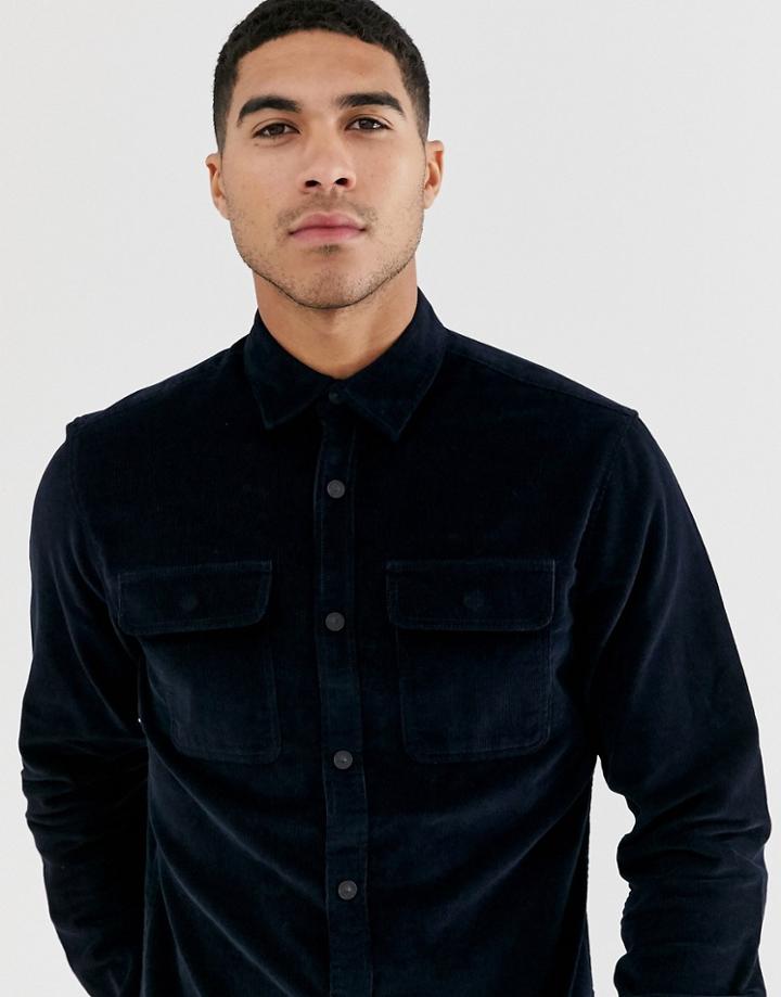 Jack & Jones Core Utility Cord Shirt In Navy - Navy