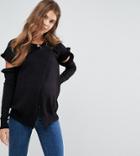 Asos Maternity Nursing Split Sleeve Sweater - Black