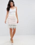 Pussycat London Lasce Pencil Skirt - Cream