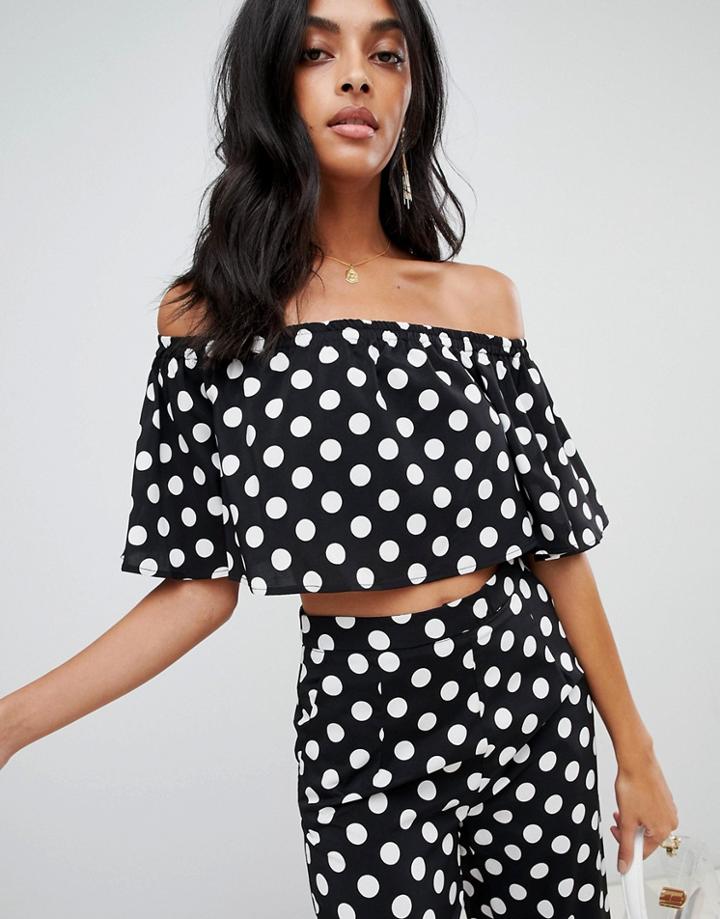 Love & Other Things Off The Shoulder Crop Top-black