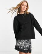 Topshop Frill Neck Sweat In Black