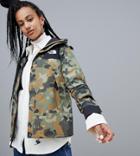 The North Face Womens 1990 Mountain Jacket Gtx In Macrofleck Print - Green
