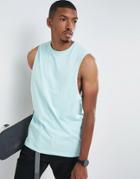 Asos Longline Tank With Dropped Armhole - Green