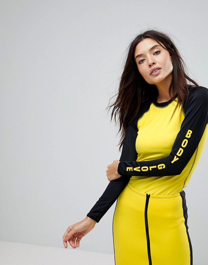 Body Glove Long Sleeve Rash Tank - Yellow
