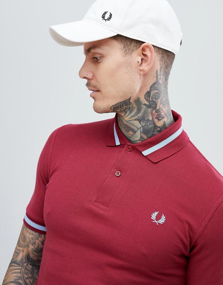 Fred Perry Reissues Tipped Polo In Burgundy - Red