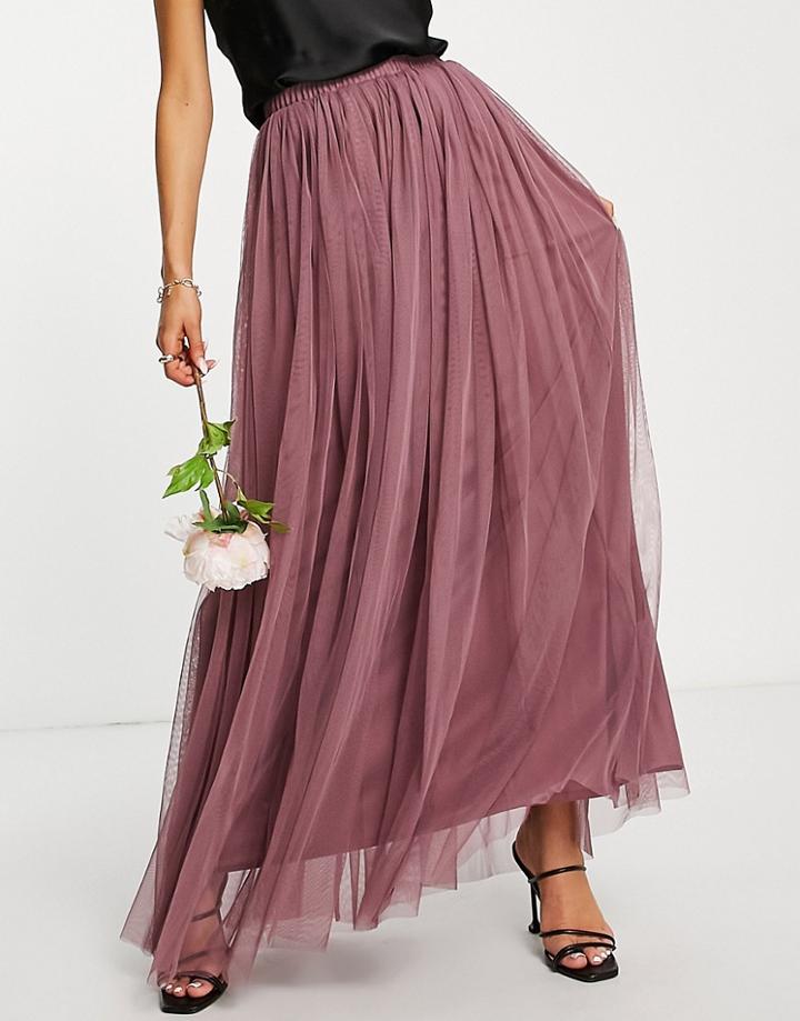 Beauut Tulle Maxi Skirt In Mauve-purple