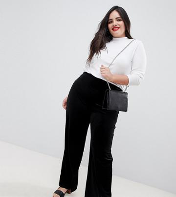 Koko Velvet Palazzo Pants - Black
