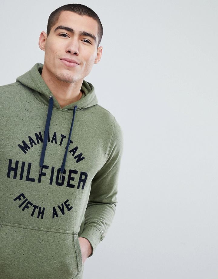 Tommy Hilfiger Barney Manhattan Logo Hooded Sweatshirt In Green - Green