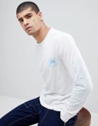 Penfield Aloka Sleeve Logo Print Long Sleeve Top In White - White