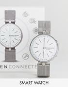 Skagen Connected Skt1400 Signatur Mesh Hybrid Smart Watch In Silver - Silver