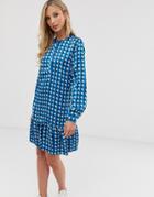 Ichi Printed Drop Hem Mini Dress - Multi