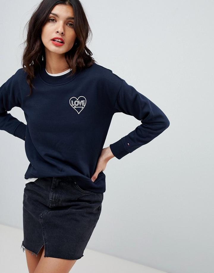 Tommy Hilfiger Tommy X Love Sweatshirt With Love Heart Embroidery - Navy