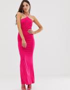 Asos Design Hot Pink Halter Maxi Dress - Pink