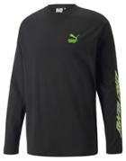 Puma X Santa Cruz Graphic Long Sleeve T-shirt In Black And Lime Green