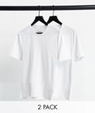 New Look 2-pack Crew Neck Muscle T-shirts In White