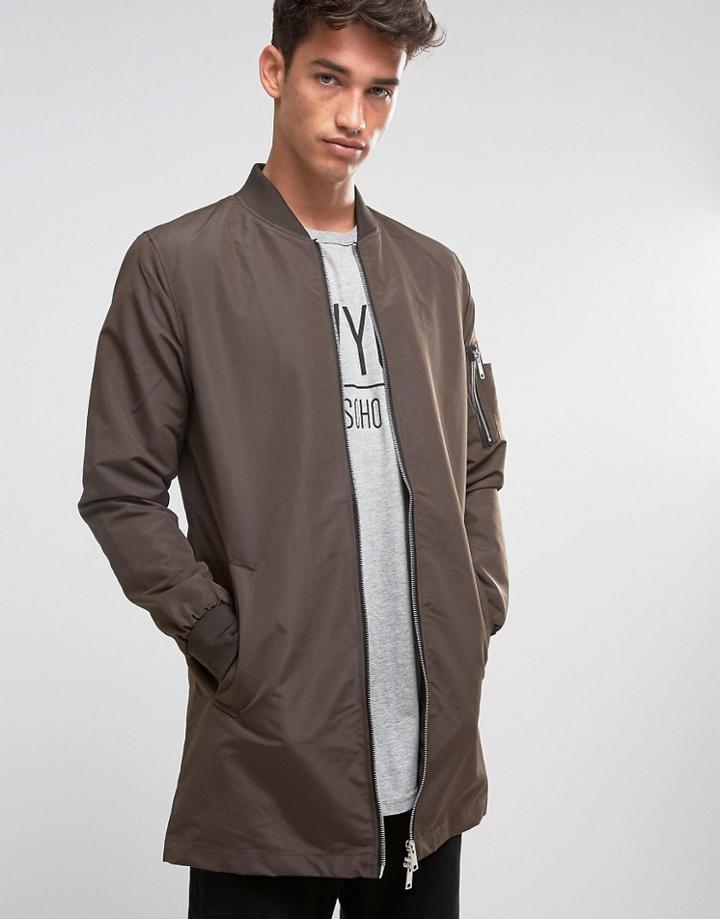 Brave Soul Long Line Jacket - Blue