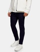 Topman Stretch Tapered Jeans In Raw Denim-blues
