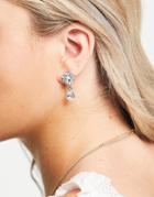 True Decadence Teardrop Crystal Earrings In Silver