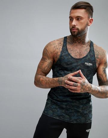 Muscle Monkey Muscle Tank In Camo - Green