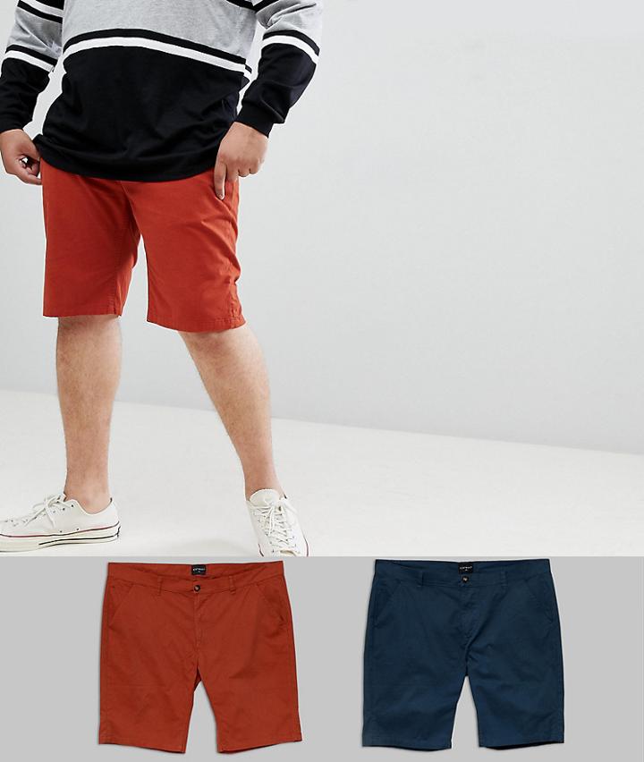 D-struct Plus Chino Shorts 2 Pack - Red