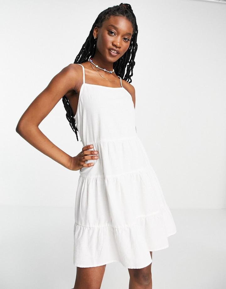 Miss Selfridge Tiered Sundress In Ivory-white