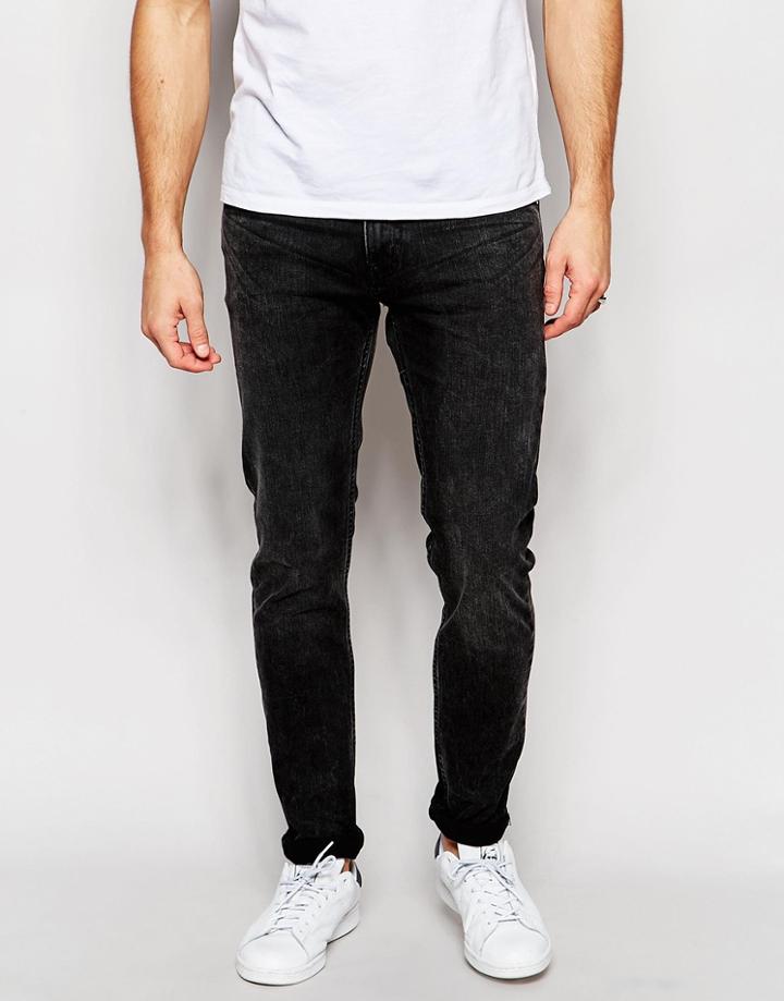 Weekday Jeans Friday Skinny Fit Generic Black Acid Wash - Generic Black