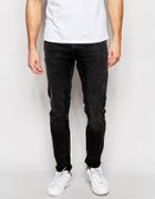 Weekday Jeans Friday Skinny Fit Generic Black Acid Wash - Generic Black
