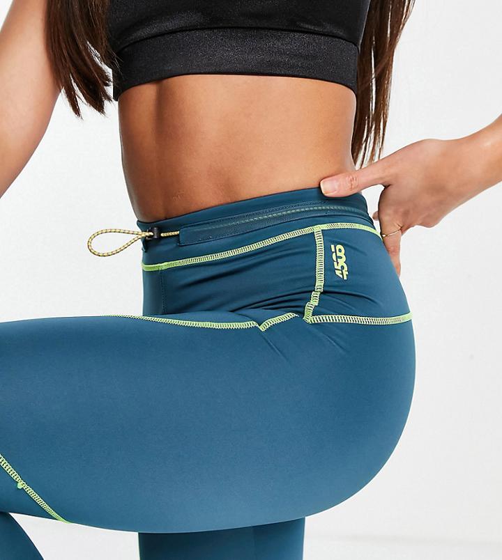 Asos 4505 Tall Run Legging With Bungee Waistband-navy
