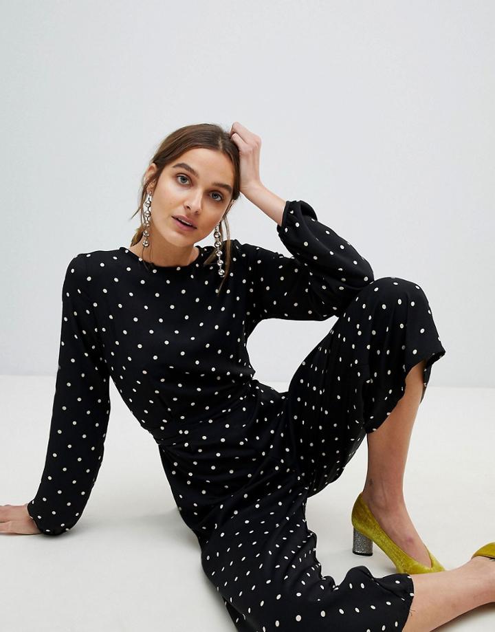 Stradivarius Polka Dot Jumpsuit - Black