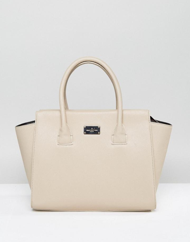 Paul's Boutique Winged Tote Bag In Nude - Beige
