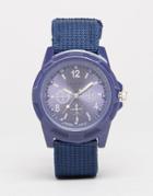 Reclaimed Vintage Canvas Military Watch In Navy - Navy