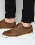 Pull & Bear Brogues With Rubber Sole In Tan - Tan