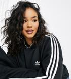 Adidas Originals Plus Adicolor 3-stripes Sweatshirt In Black