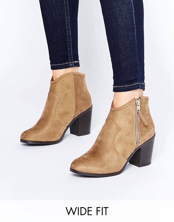 New Look Wide Fit Western Boot - Brown